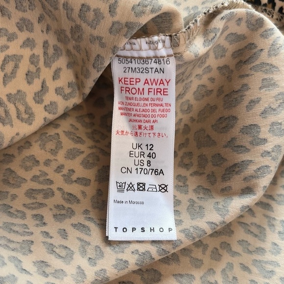 Topshop Women's Bengaline Mini Skirt in Tan Leopard Print Brown Size: 8 NWT - Picture 12 of 13